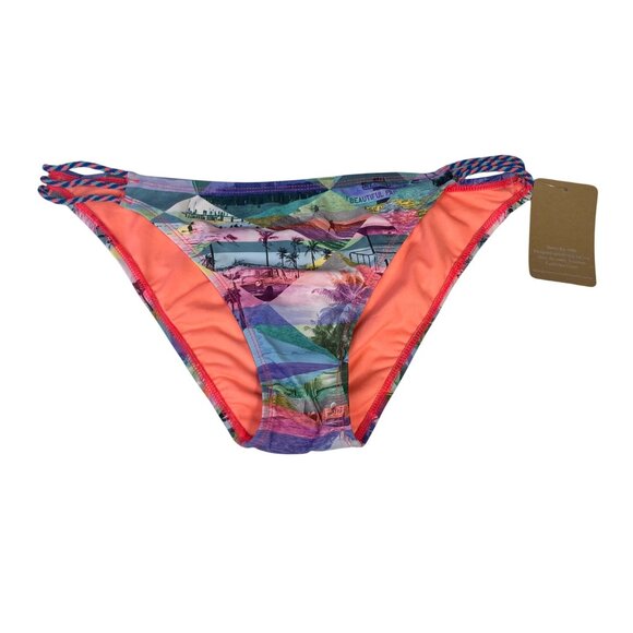 Hobie Bikini Swim Suit Bottoms Womens XL New Multicolor Beach Scene - Picture 1 of 8